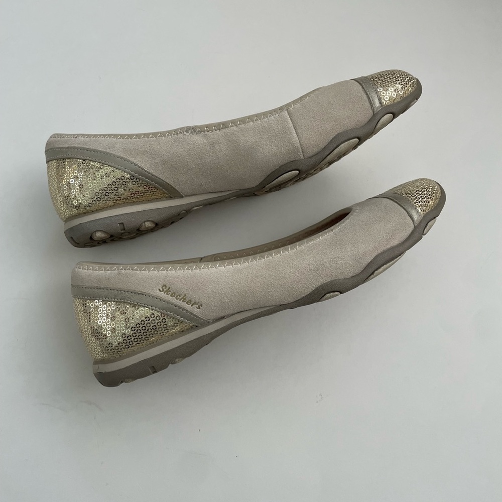 Skechers Gold and Cream Women's Flats - Picture 4 of 7